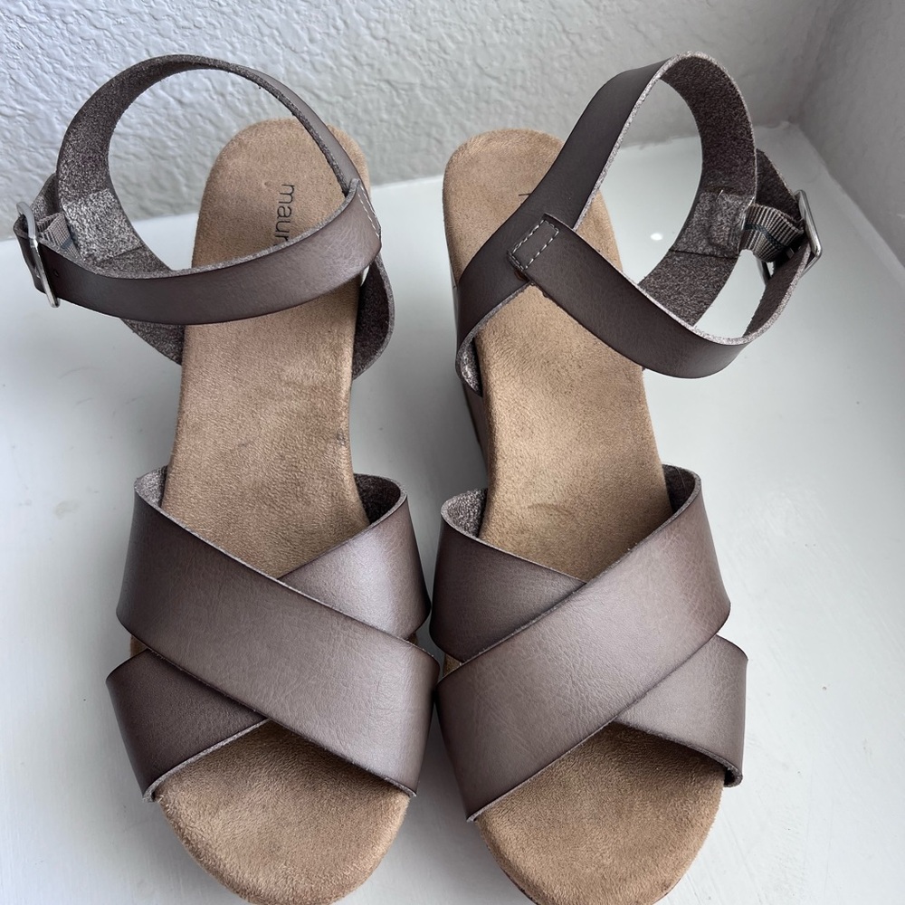 Maurices Taupe Women's Fiona Wedge Sandals